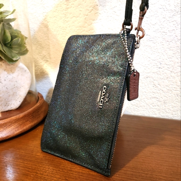 Coach Glitter Shimmer Wristlet Clutch Wallet - Picture 11 of 11